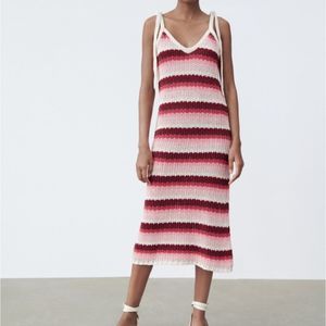 NWT Zara Limited Edition retro chunky knit dress size large